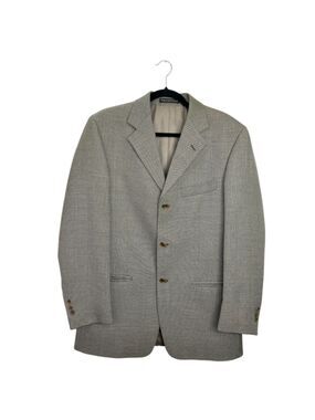 Vintage Oscar de la Renta wool silk single breasted blazer jacket 38R